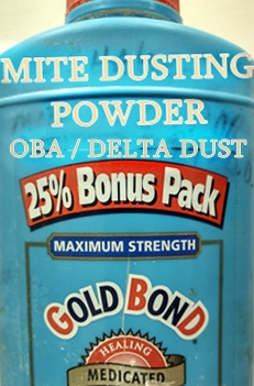 Bird mite carpet powder with Delta Dust