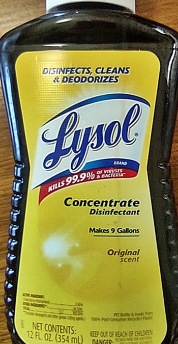 Lysol concentrate to eradicate bird mites