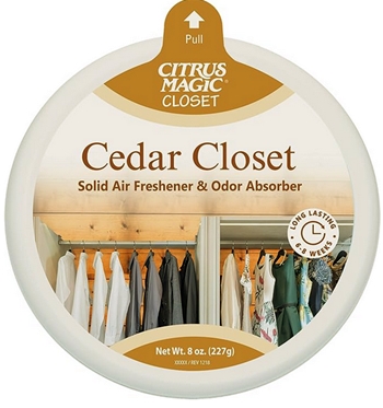 Cedar scented gel repels bird mites in enclosed areas